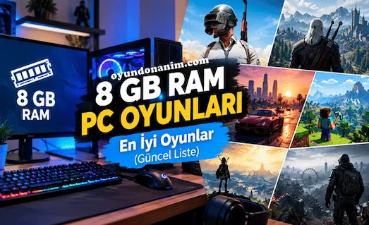 8 GB RAM PC oyunları için oyun bilgisayarı görseli