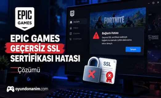 Epic Games Geçersiz SSL Sertifikası hatası