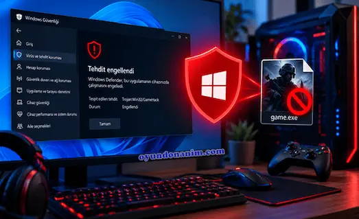 Windows Defender Oyun Engelliyor sorunu ve engellenen oyun dosyası